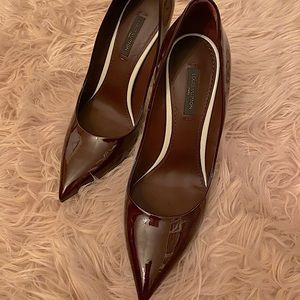 Louis Vuitton burgundy eyeline pointed pumps